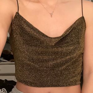 H&M Gold Cowl Neck Tank